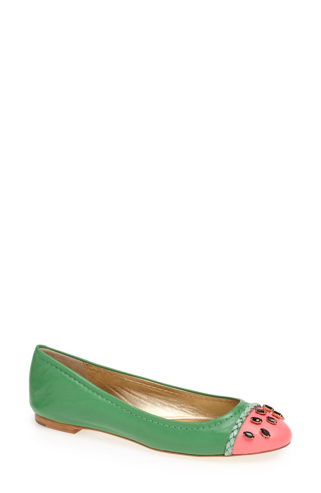 'jade' watermelon skimmer flat, Main, color, GRASS GREEN