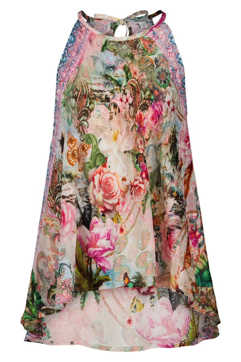 Pippa Floral Silk Blend Shell, Alternate, color, MULTI