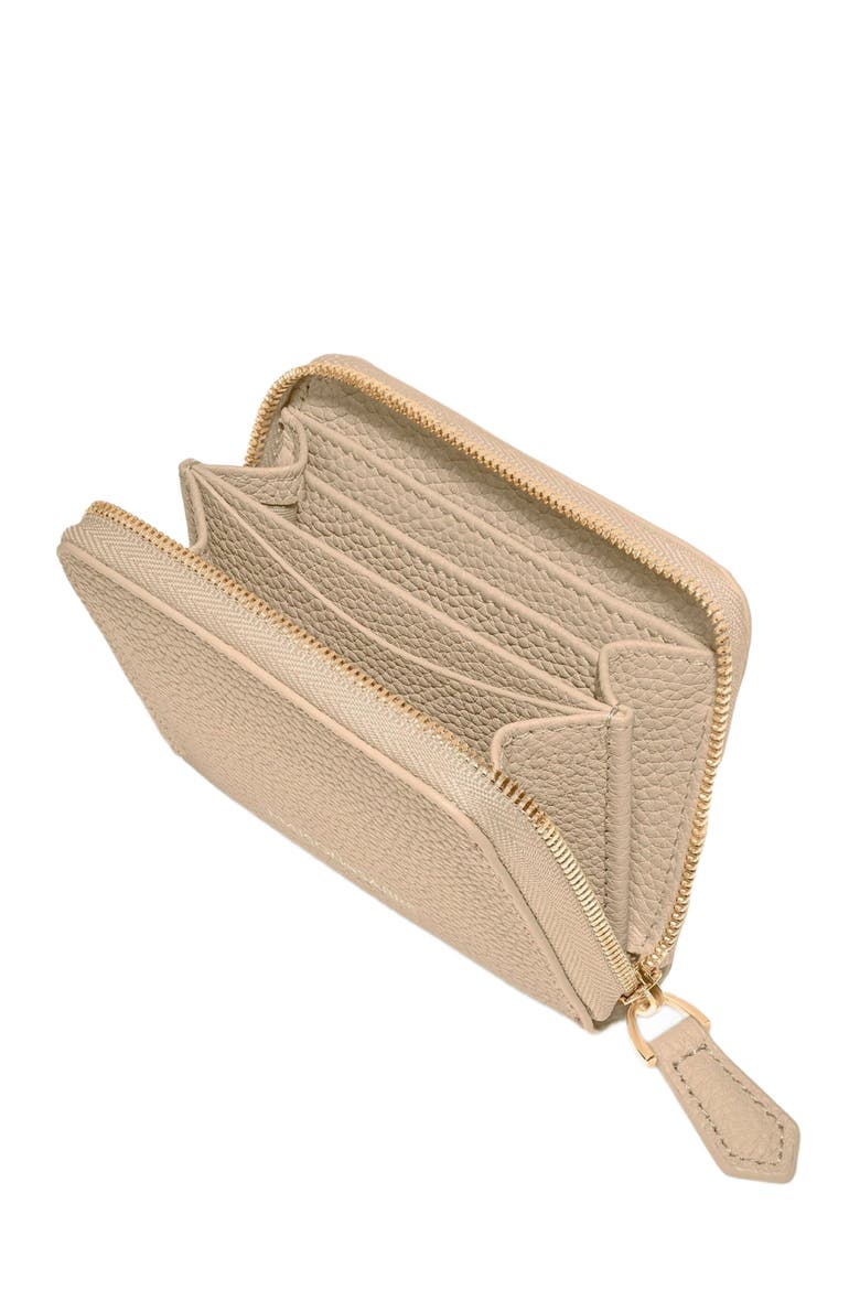 Small Leather Zipped Wallet, Alternate, color, Saharan Nude