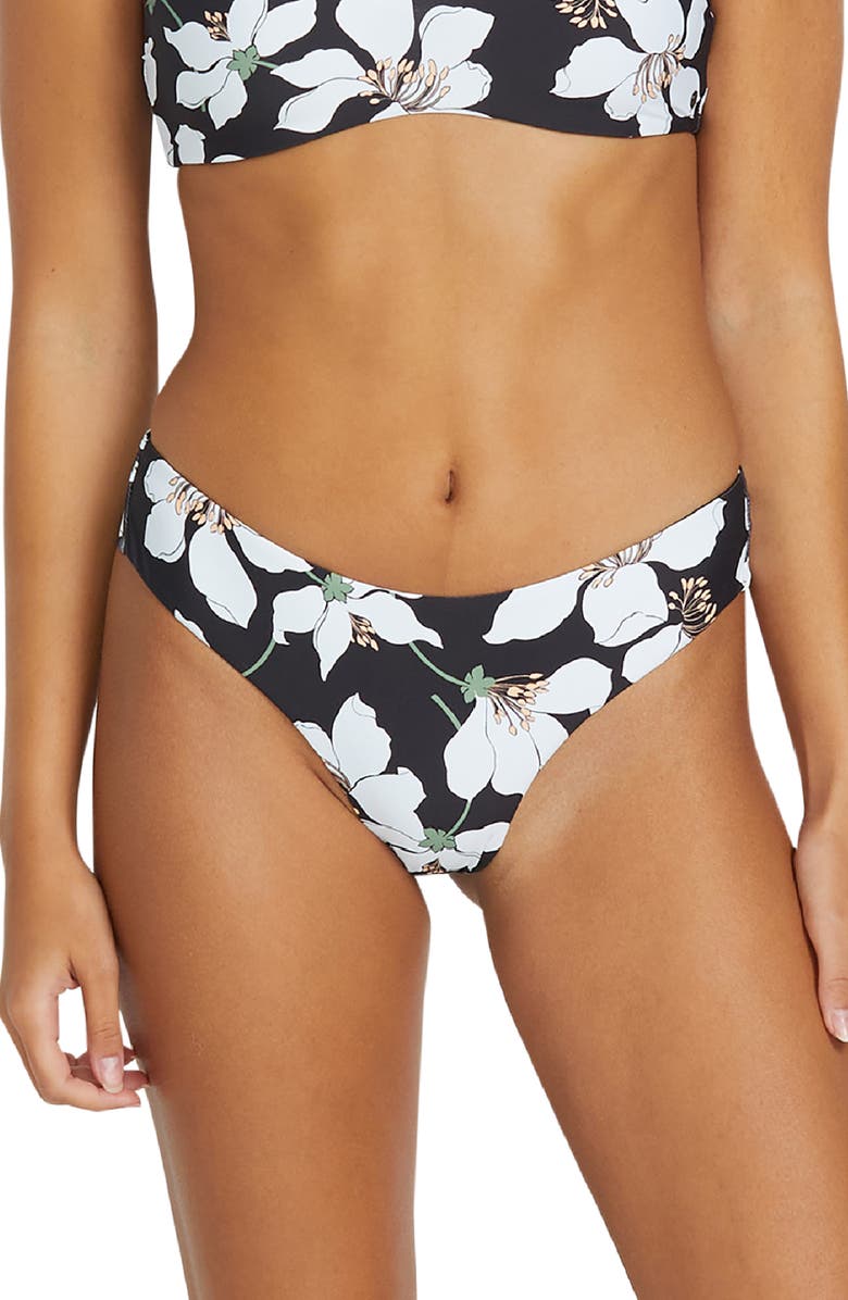 Volcom Midnight Lily Cheekini Bikini Bottoms, Main, color, 