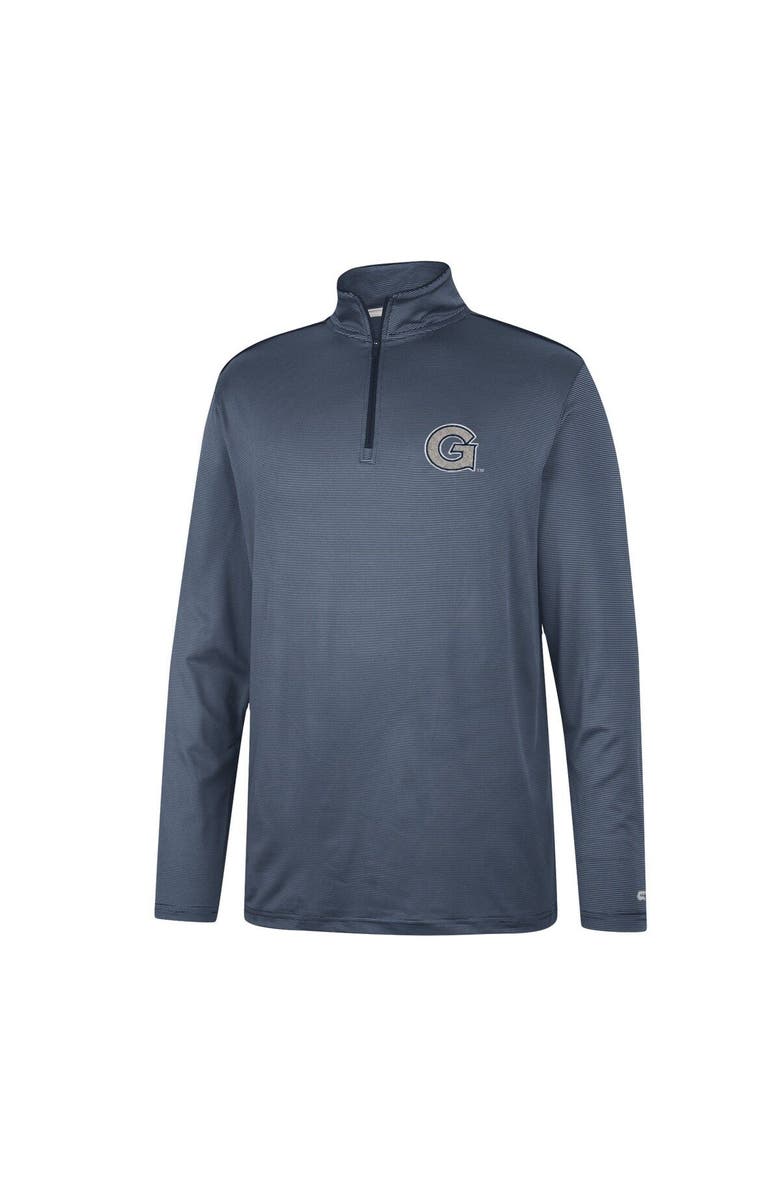COLOSSEUM Men's Colosseum Navy Georgetown Hoyas Logo Quarter-Zip Windshirt, Alternate, color,