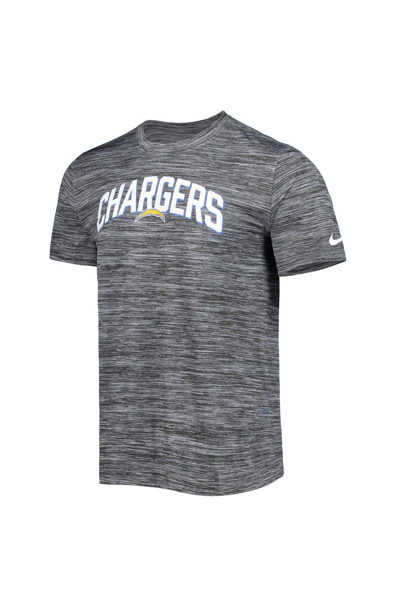 Nike Men's Nike Heather Gray Los Angeles Chargers Sideline Velocity Athletic Stack Performance T-Shirt, Alternate, color, Heather Gray
