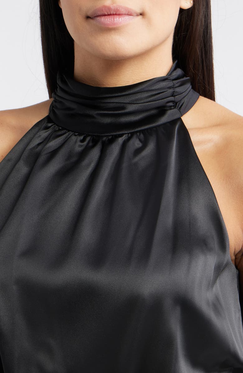 Eliza J Mixed Media Satin & Sequin Jumpsuit, Alternate, color,