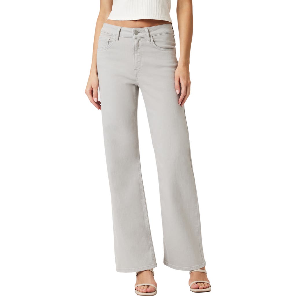 Shop Mavi Jeans Alena High Waist Wide Leg Twill Pants In Mirage Gray Flex Blue