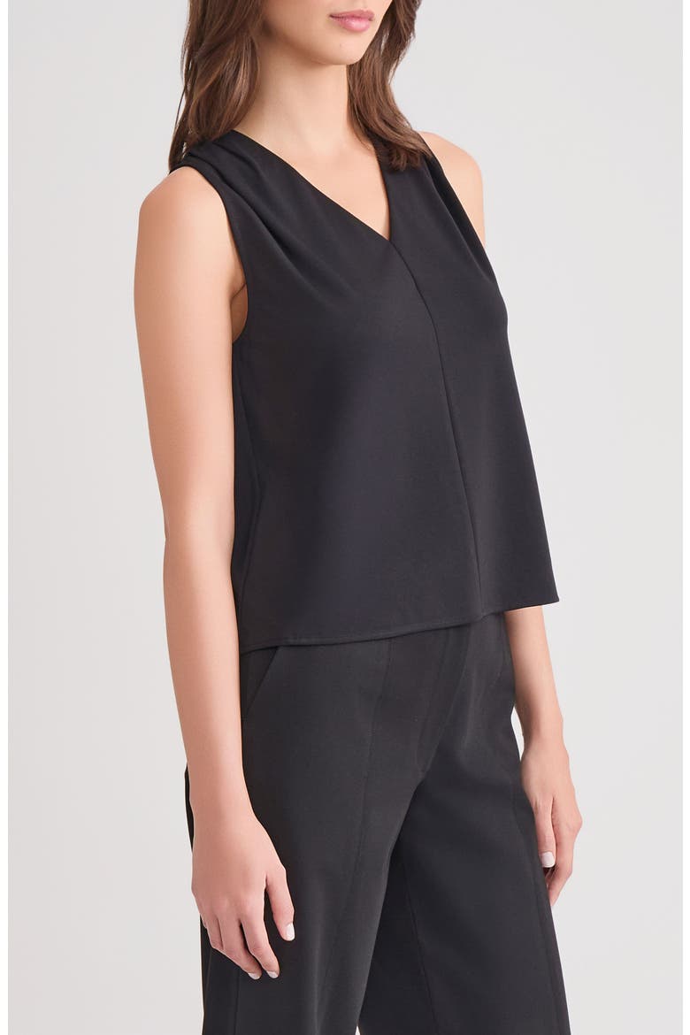Pima Cotton V-Neck Tank, Alternate, color, BLACK