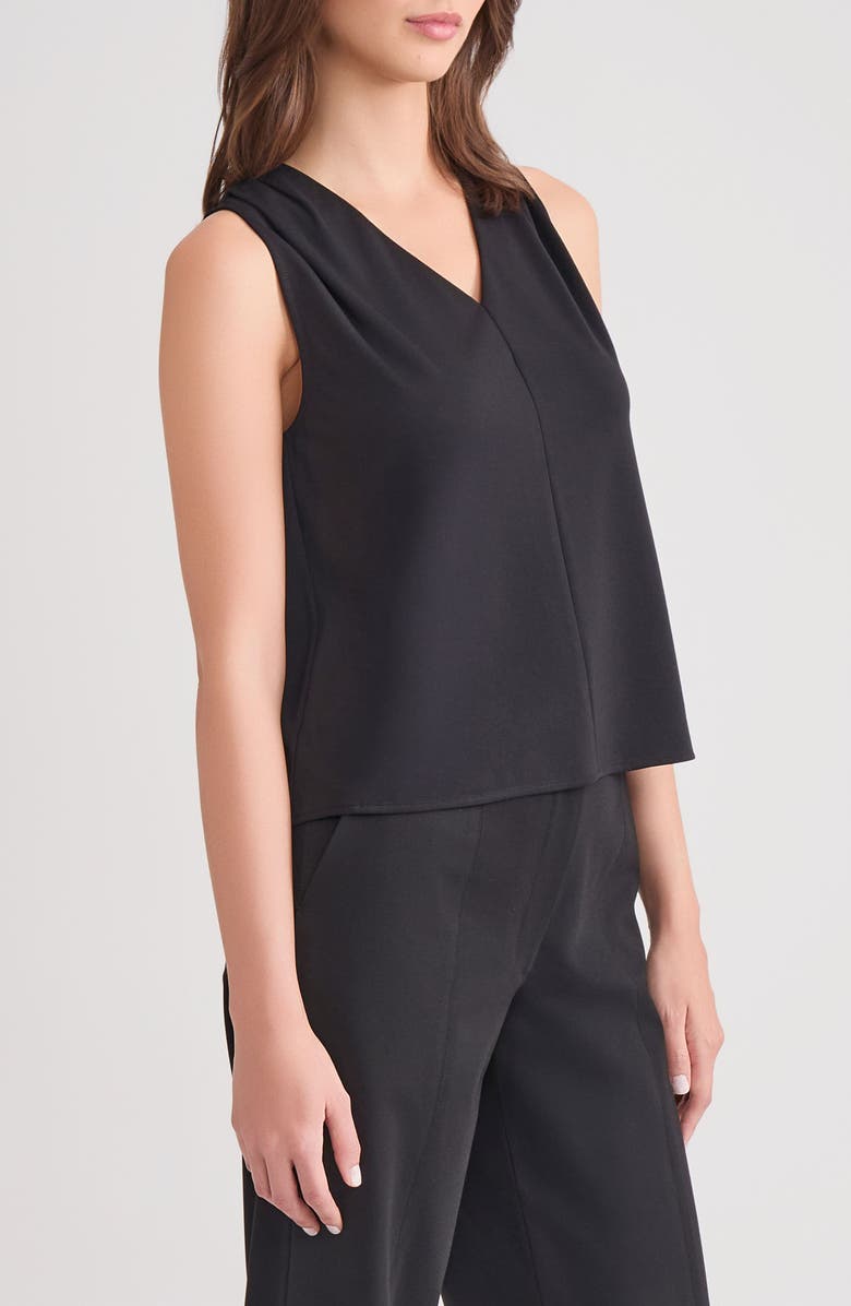 Misook Pima Cotton V-Neck Tank, Alternate, color, Black