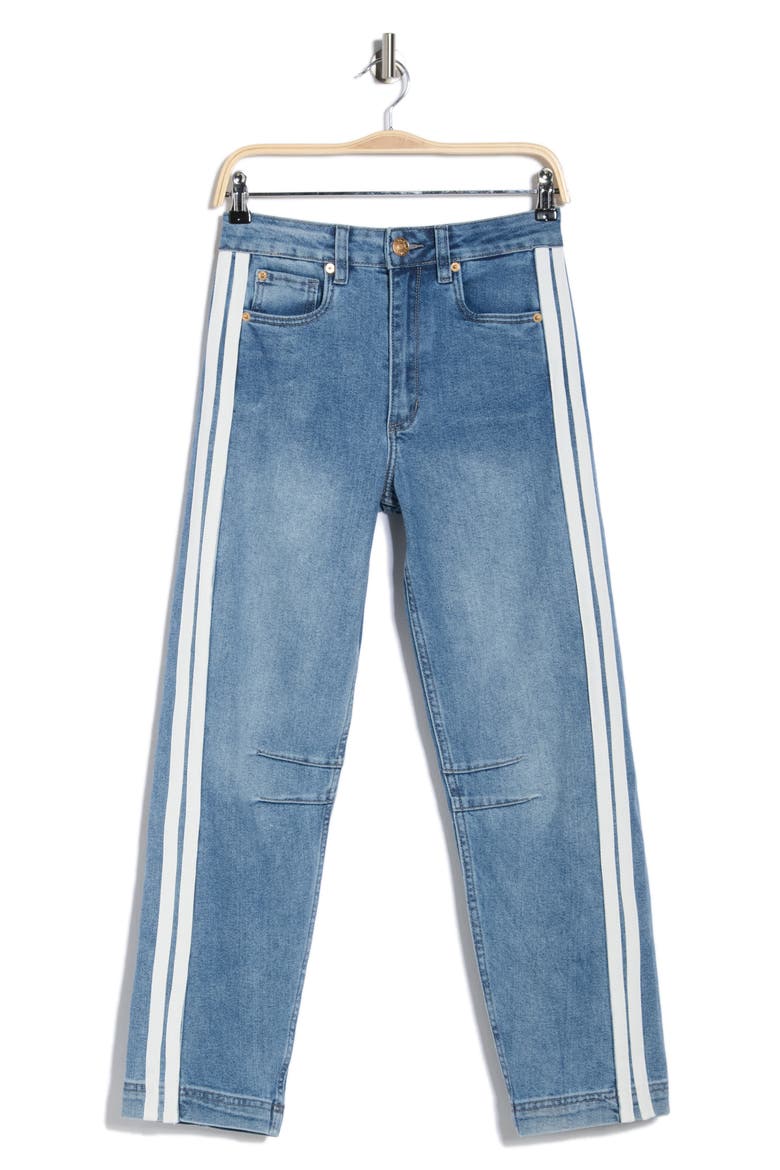 Harley Ultra High Waist Stripe Barrel Leg Jeans, Alternate, color, SWANSEA