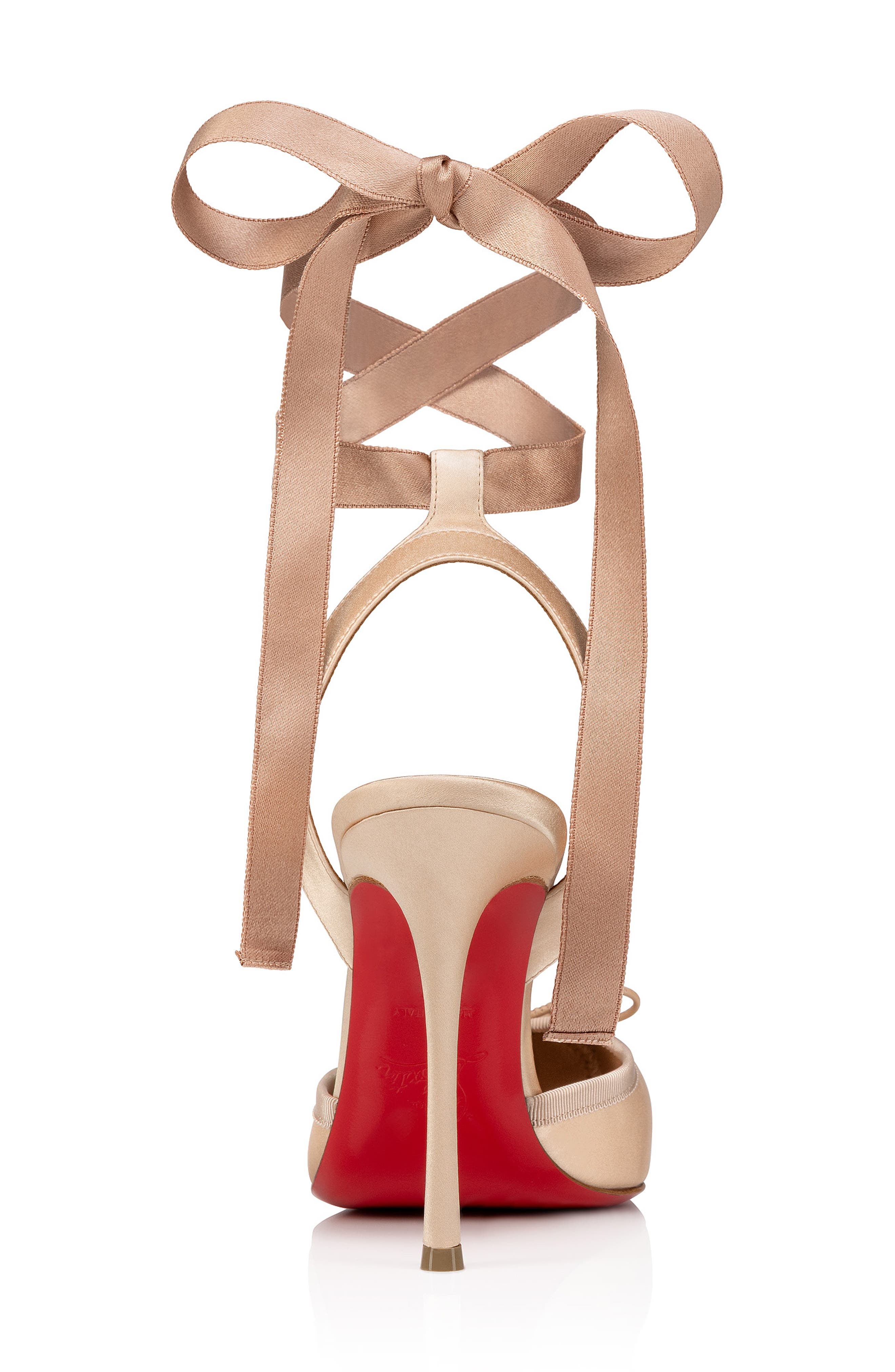 Christian Louboutin Cassia Lace-Up Slingback Pump, Alternate, color, Blush/ Lin Blush