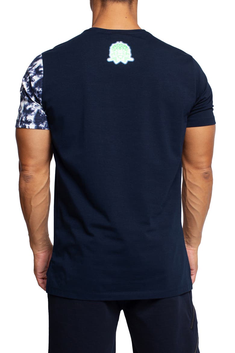 Panel Tie Dye Blue T-Shirt, Alternate, color, BLUE