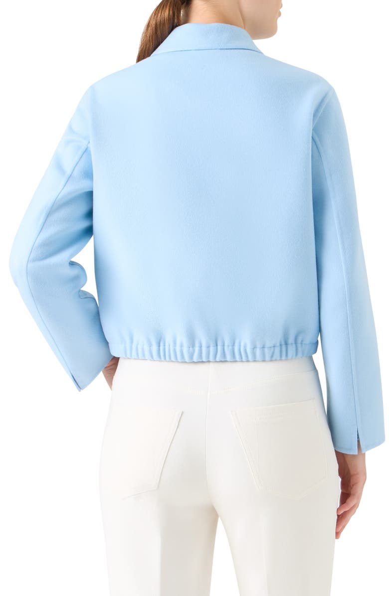 Akris Harmony Cropped Cashmere Zip Front Jacket, Alternate, color, Blue