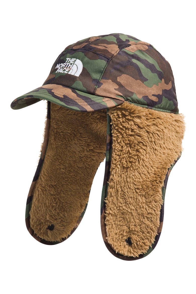 Kids' Shasta Trapper Cap, Main, color, TNF BLACK TNF CAMO SMALL PRINT
