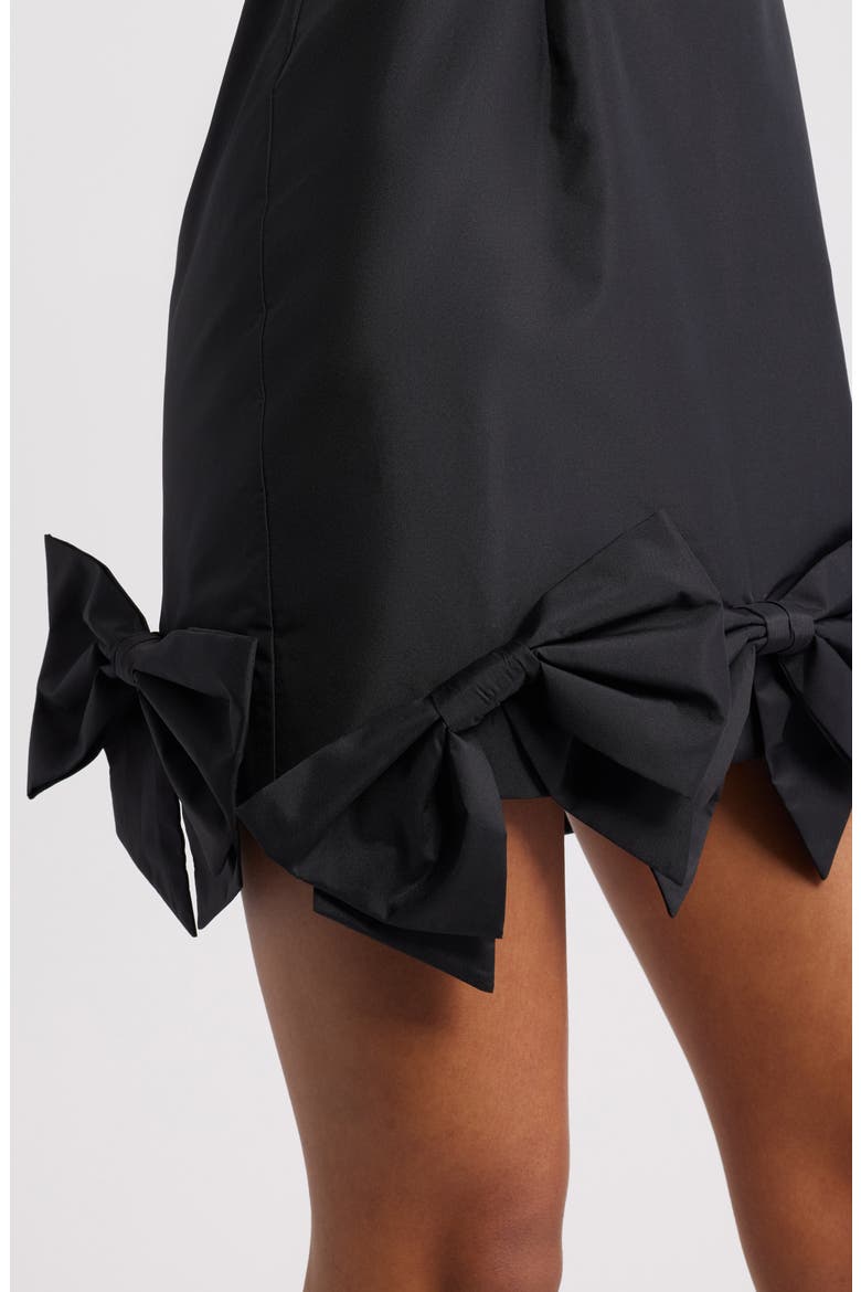 Kennedi Bow Minidress, Alternate, color, BLACK