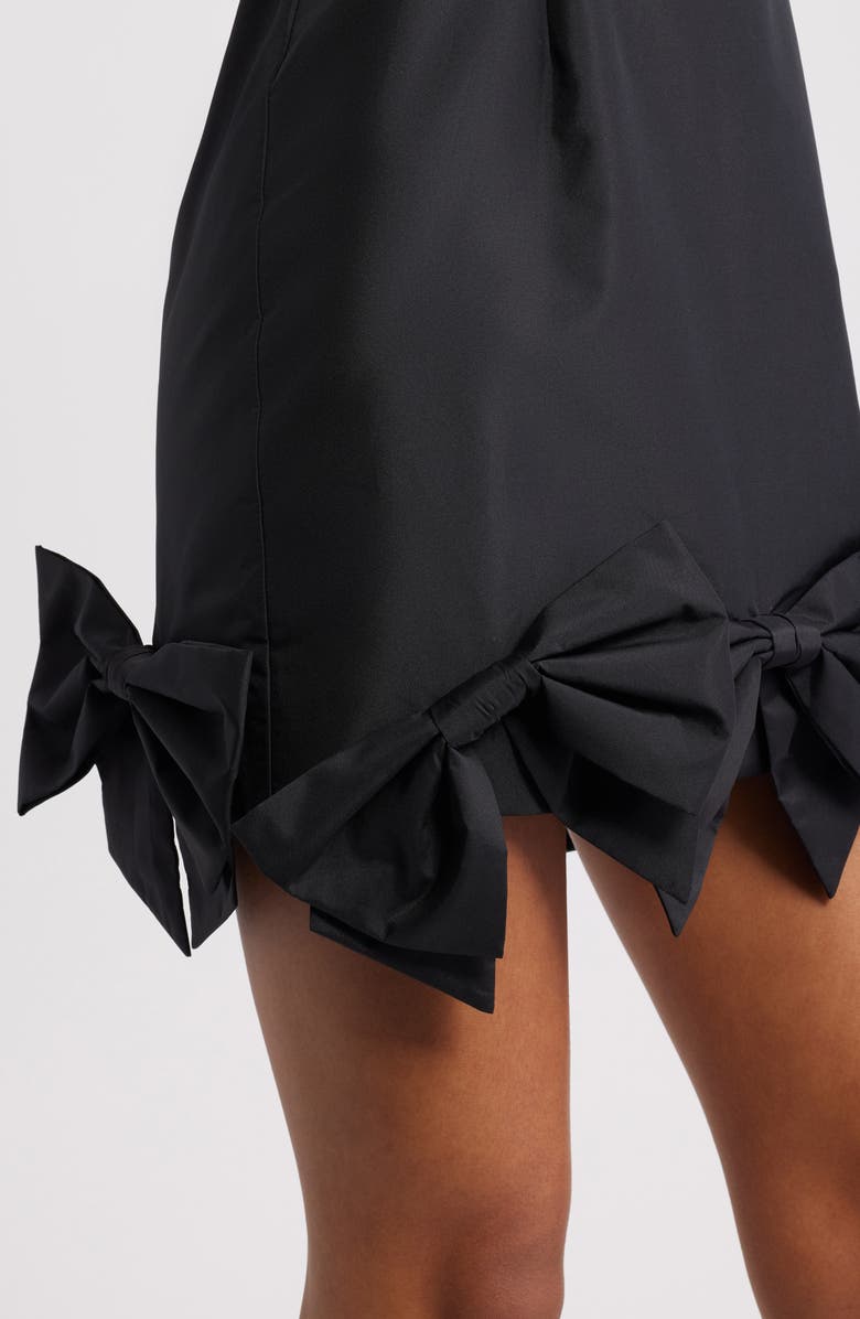 LoveShackFancy Kennedi Bow Minidress, Alternate, color, Black