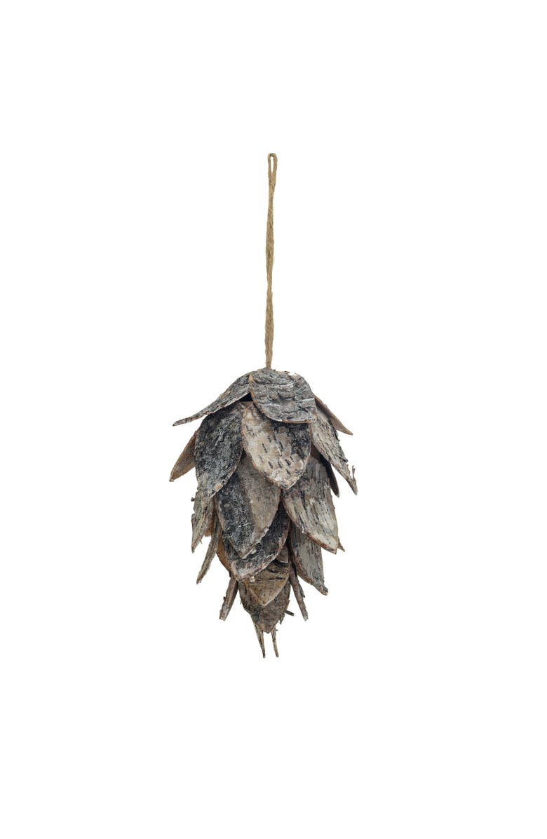 Storied Home Birch Bark Pinecone Ornament, Natural, Main, color, Natural