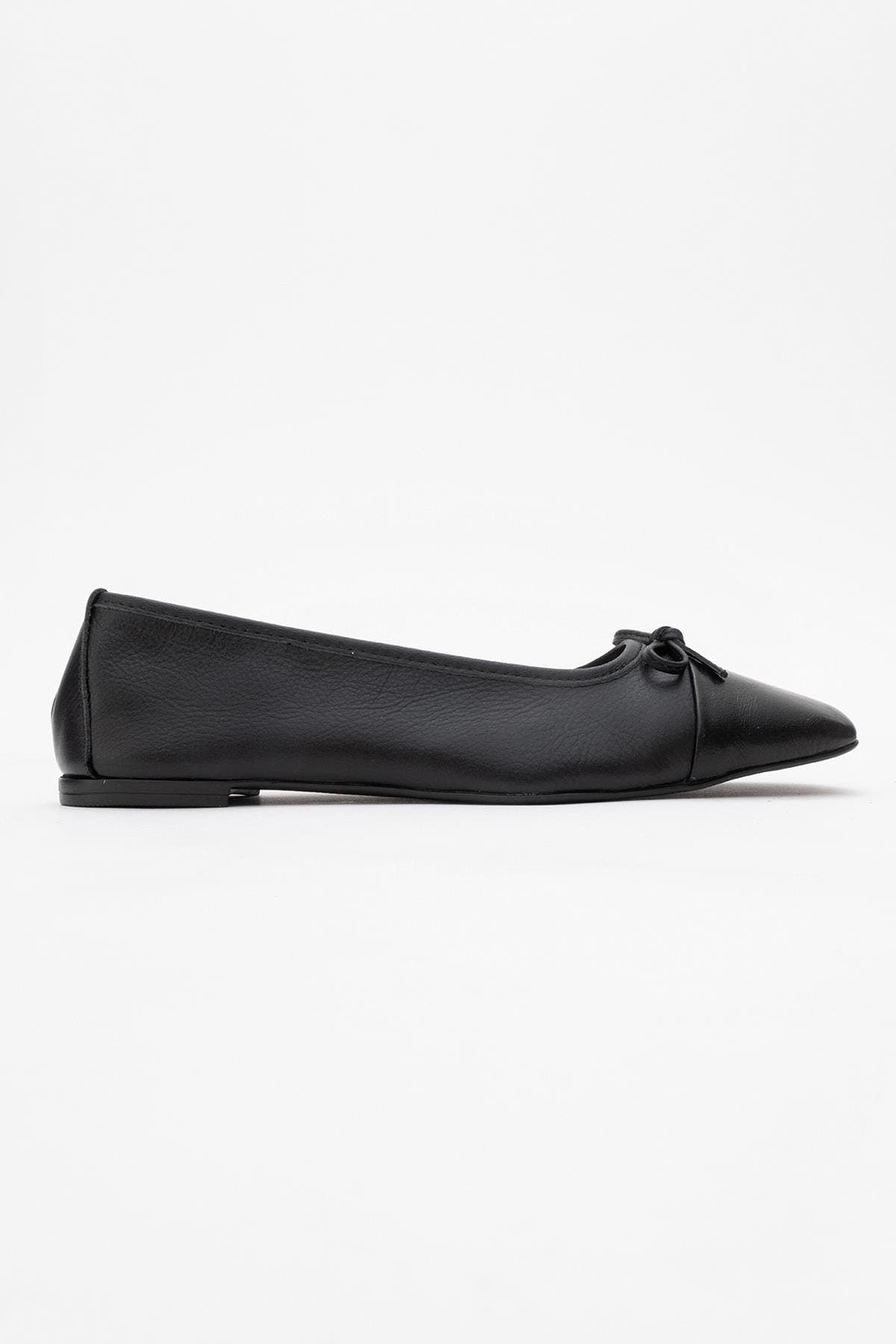 Forever & Always Shoes Rony Leather Ballet Flat, Alternate, color, Black
