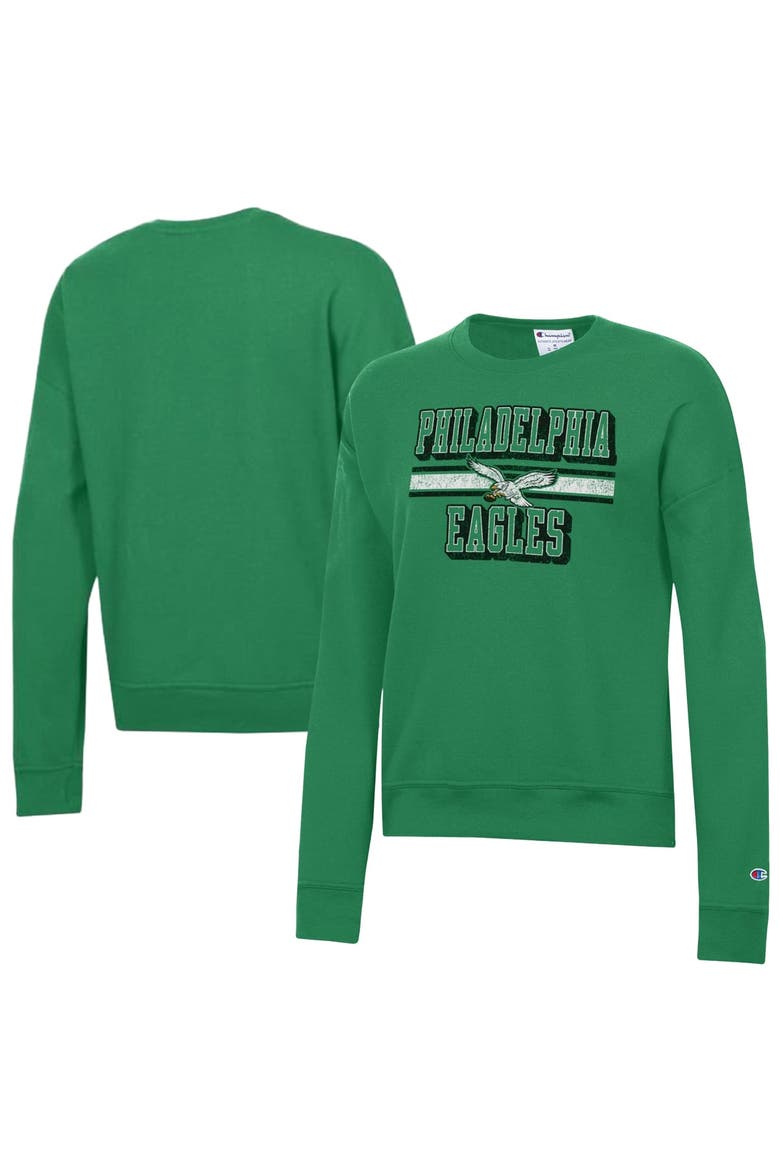 Women's Champion  Green Philadelphia Eagles Powerblend Fleece Sweatshirt, Main, color, Green