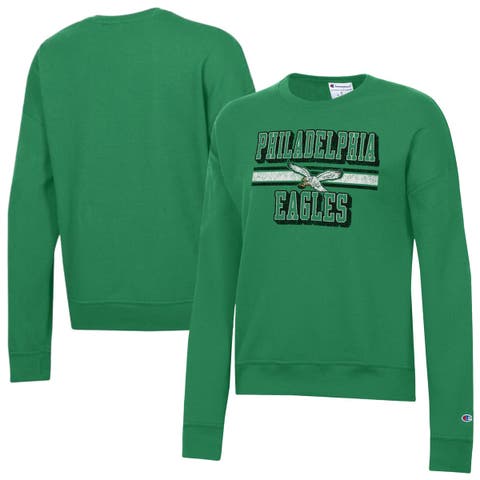 Women's Champion  Green Philadelphia Eagles Powerblend Fleece Sweatshirt