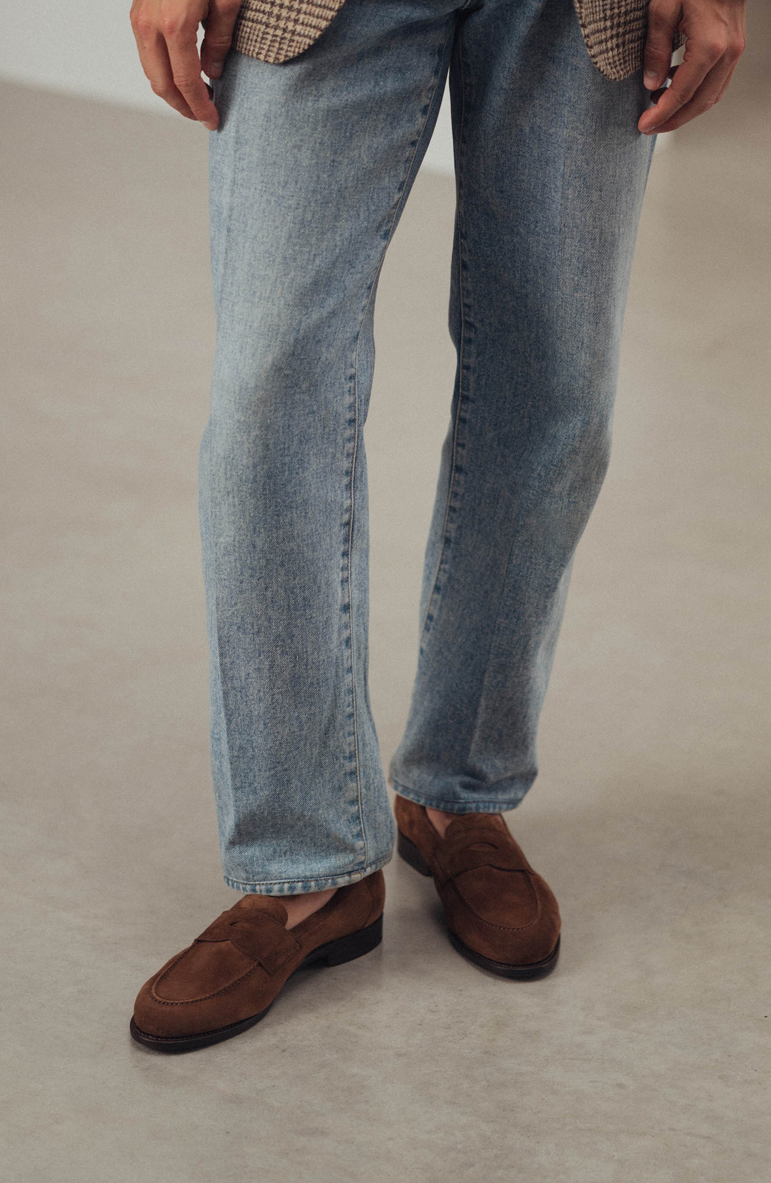 MORJAS The Penny Loafer, Alternate, color, Medium Brown Suede