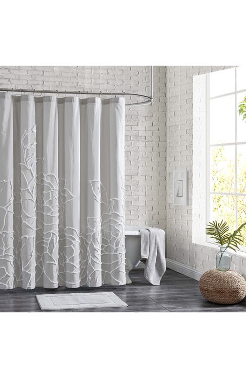 Chenille Rose Shower Curtain