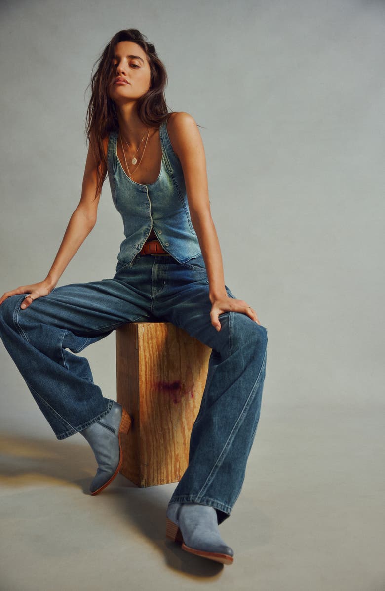 Free People Kara Denim Vest, Alternate, color, 