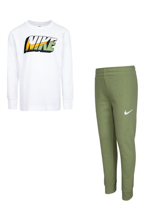 Kids' Swoosh Jersey Sweatshirt & Joggers Set (Little Kid)