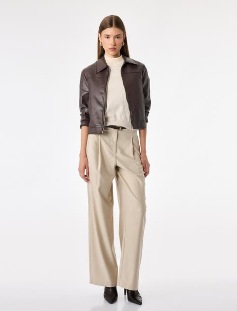 Wide Leg Tailored Trousers with Belt