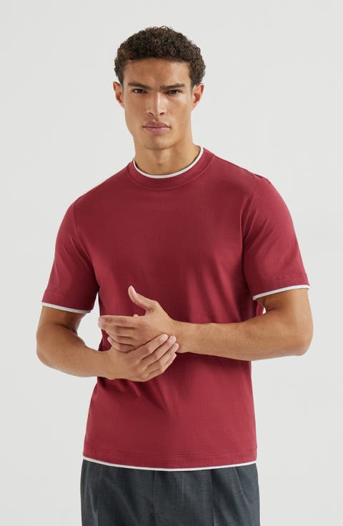 T-shirt with faux-layering
