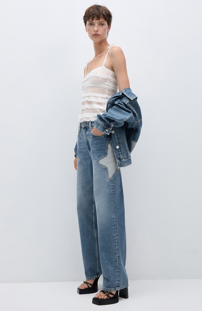 MANGO Ashley Star Straight Leg Jeans, Alternate, color, 