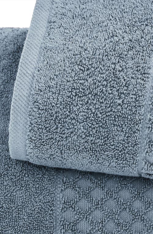 Woven & Weft 6-pack Diamond Textured Hand Towels In Blue