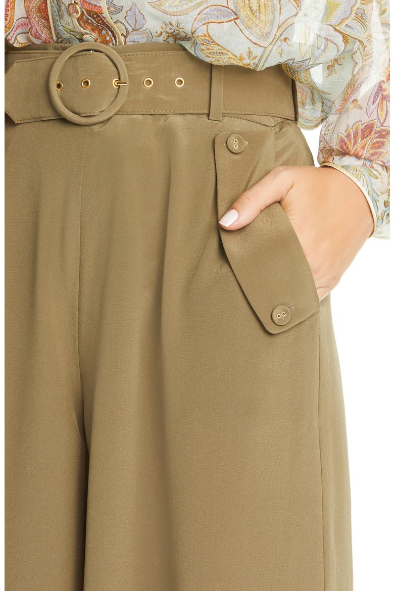 Wide Leg Silk Pants, Alternate, color, FENNEL