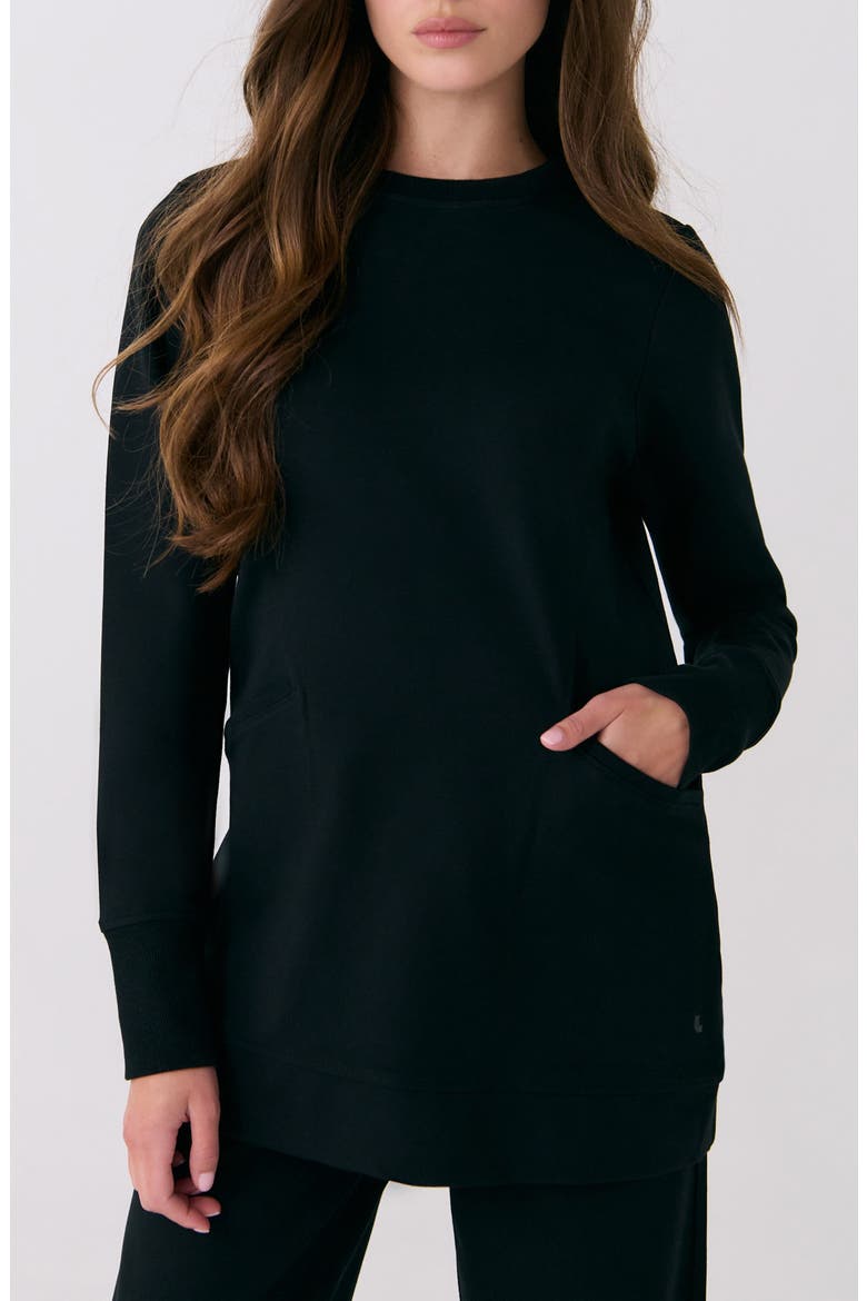 Mindset Tunic Sweatshirt, Main, color, BLACK