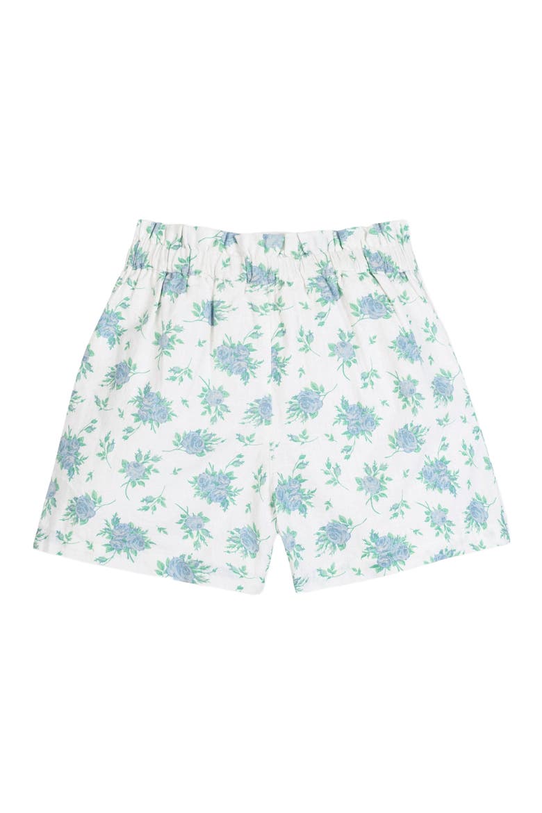 Girls' Pull-On Cinched Waist Linen Short, Kids, Alternate, color, Coastal Cottage Floral