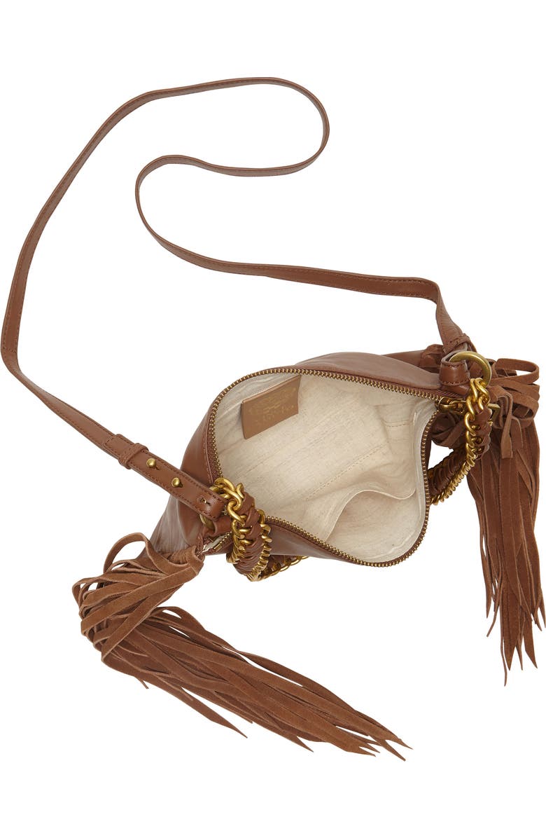 Vince Camuto Kokel Fringe Leather Crossbody Bag, Alternate, color,