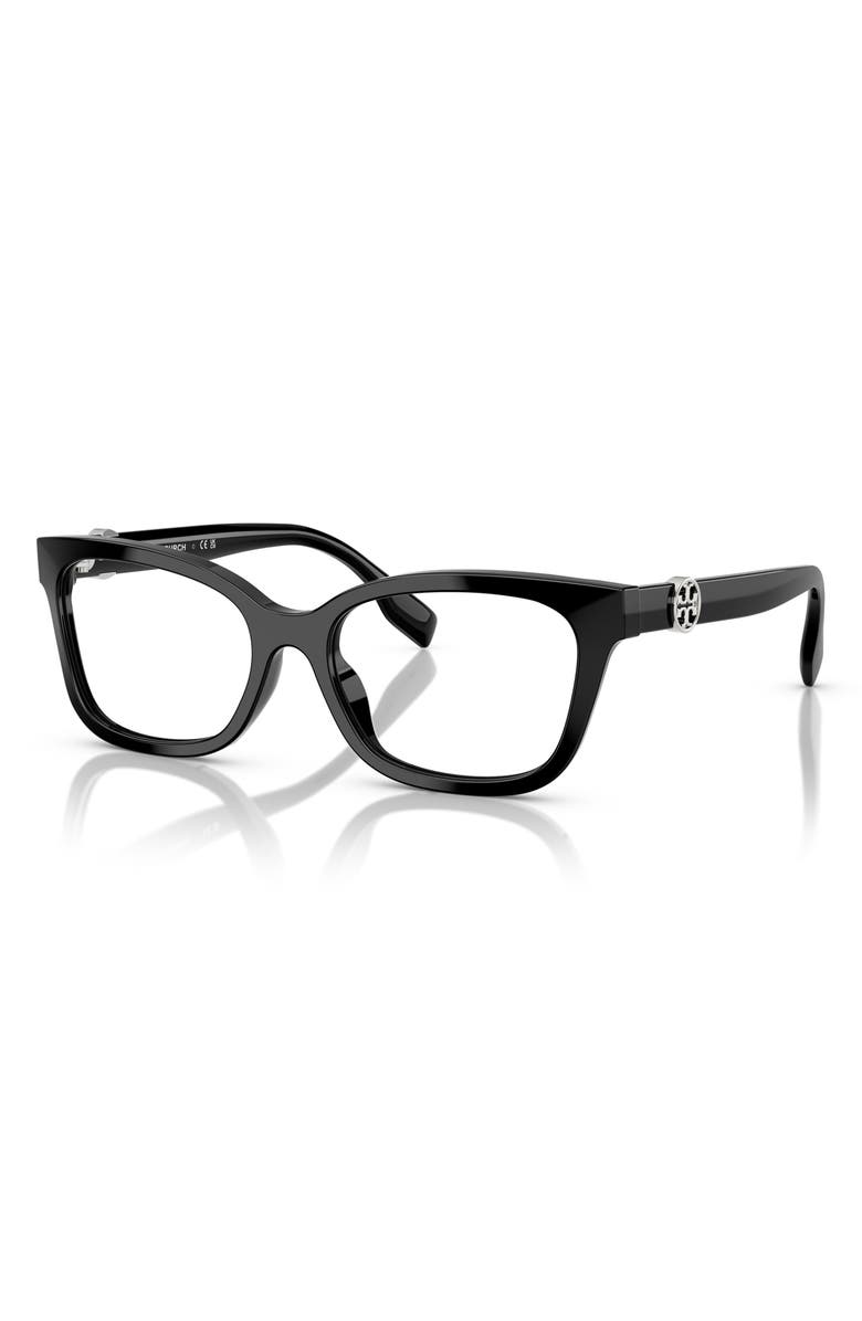 Tory Burch 53mm Phantos Optical Glasses, Alternate, color, Black