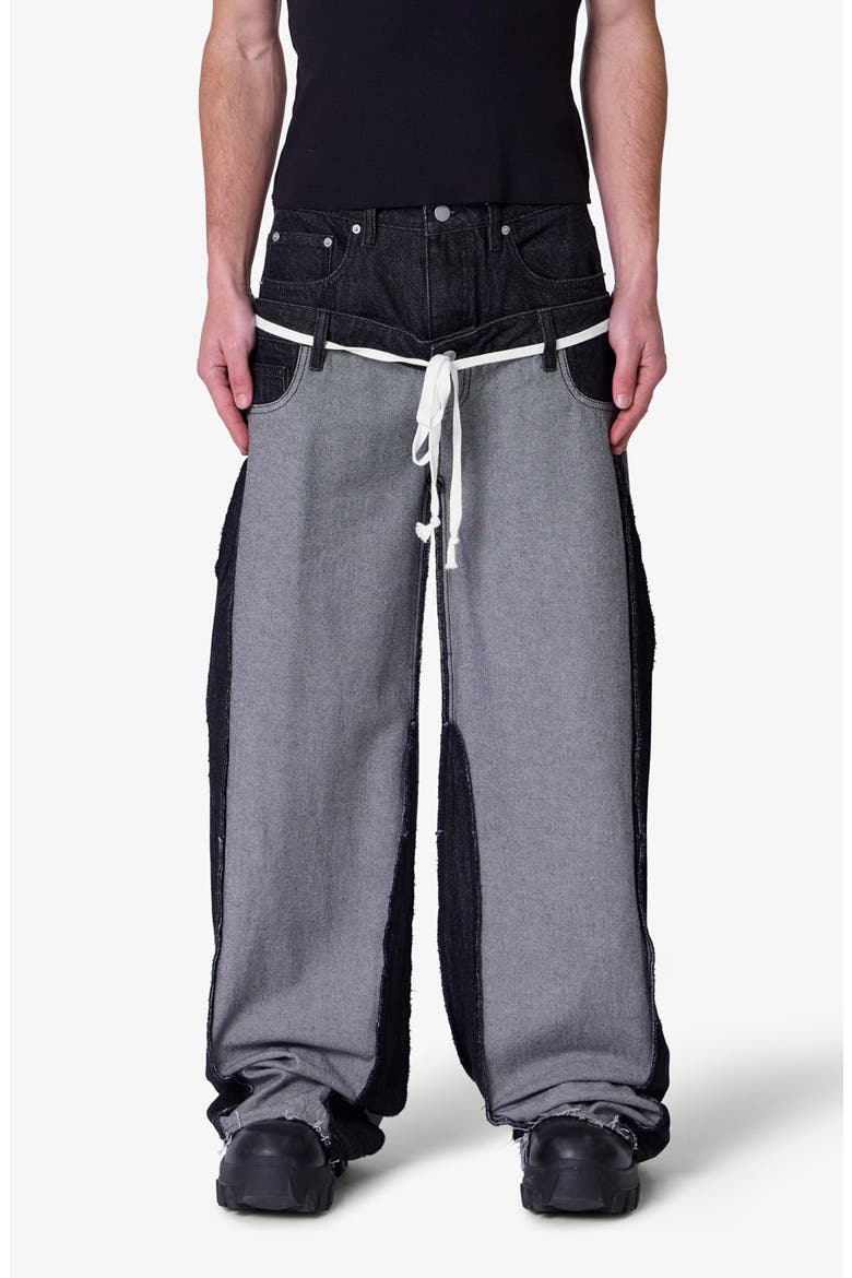 Inside Out Slip Off Baggy Jeans, Main, color, WASHED BLACK