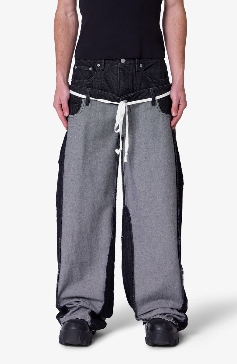 mnml Inside Out Slip Off Baggy Jeans, Main, color, Washed Black