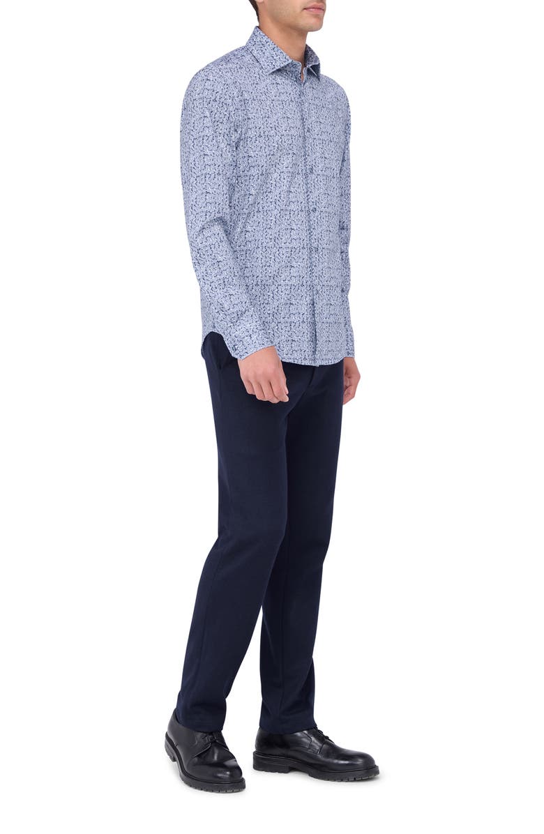 Bugatchi James OoohCotton<sup>®</sup> Medallion Print Button-Up Shirt, Alternate, color, Navy