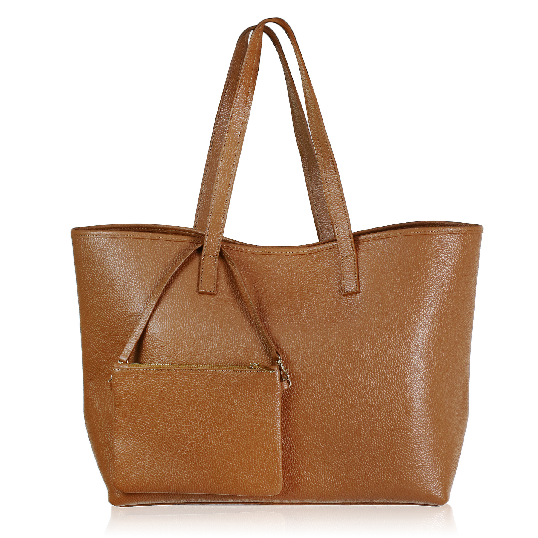 Large Leather Tote, Main, color, Kumasi