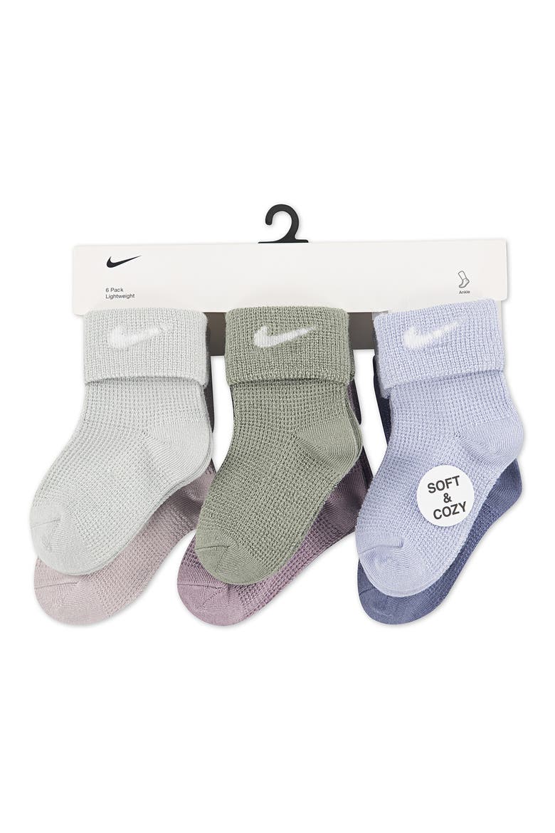 Assorted 6-Pack Lightweight Ankle Socks, Alternate, color, LIGHT SILVER