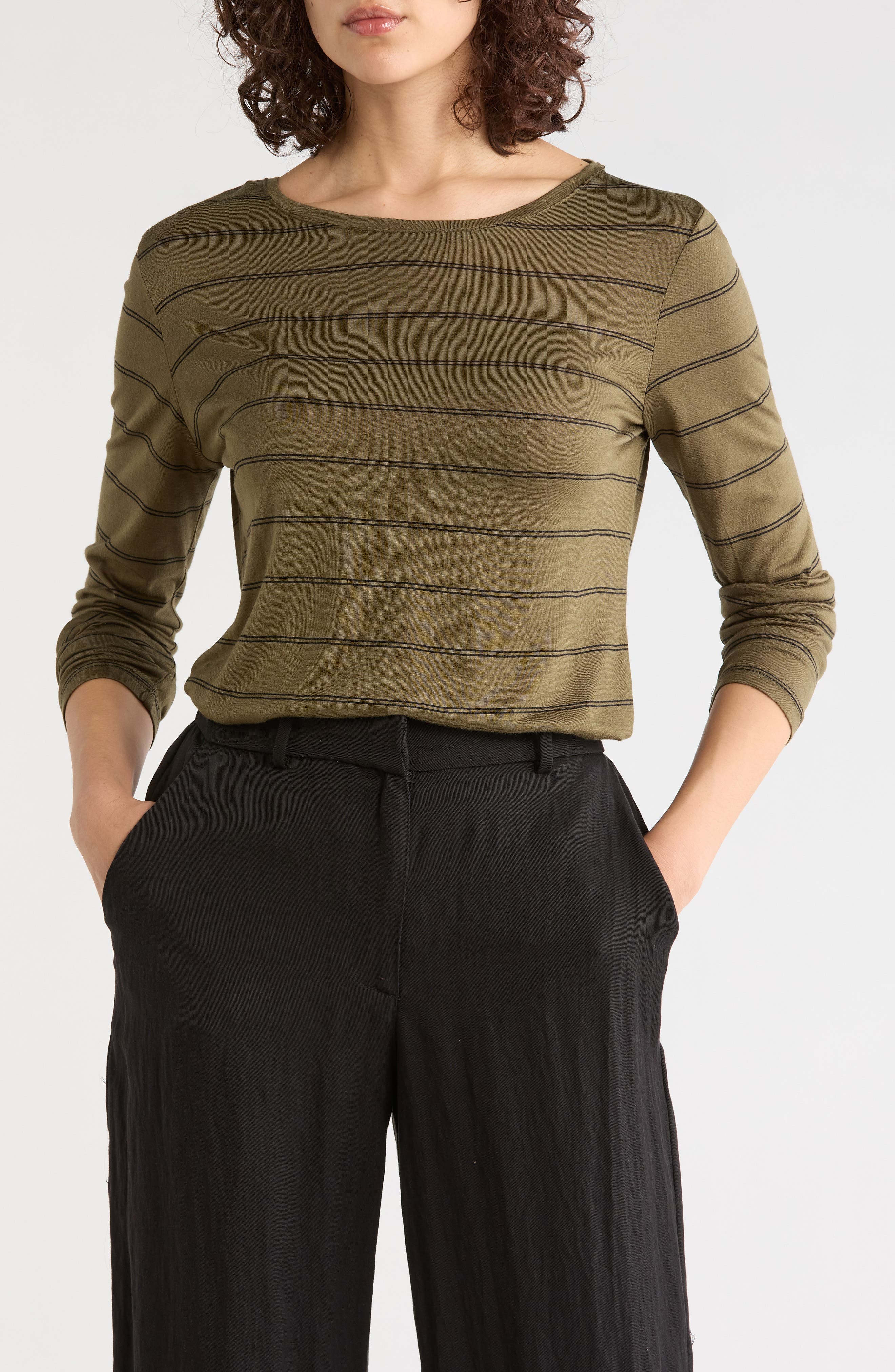 OLIVE TREE/ BLACK STRIPE