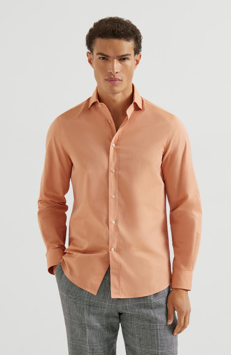 Brunello Cucinelli Poplin shirt, Alternate, color, Apricot