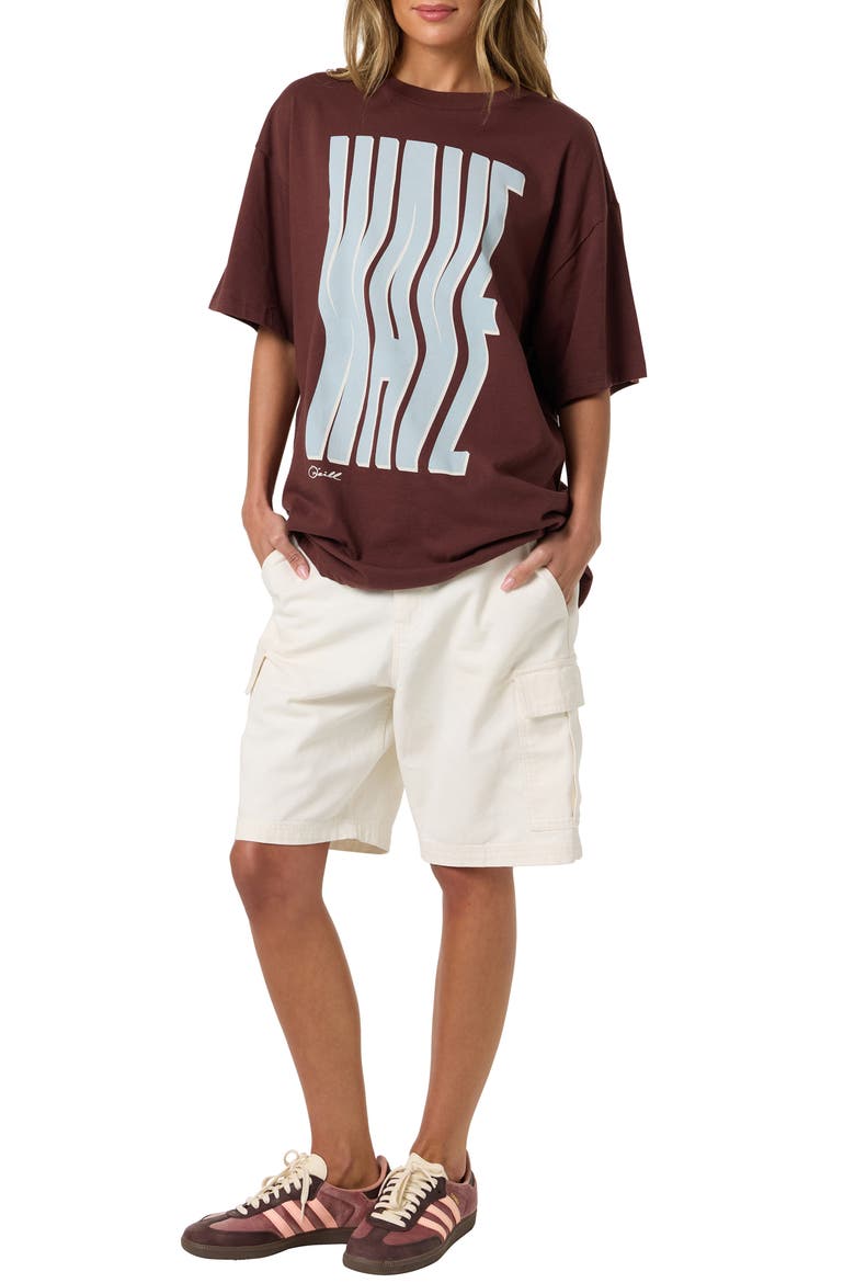 Wave Oversized Graphic T-Shirt, Alternate, color, CHOCOLATE