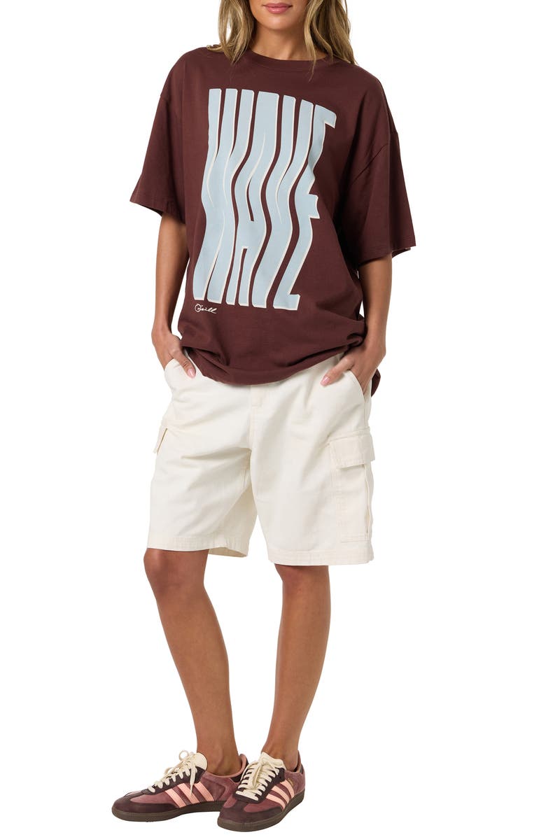 O'Neill Wave Oversized Graphic T-Shirt, Alternate, color, Chocolate