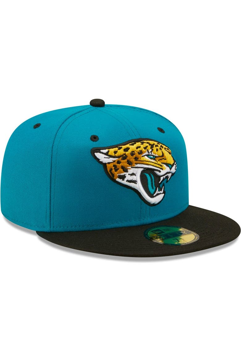 Men's New Era  Teal/Black Jacksonville Jaguars Flipside 2Tone 59FIFTY Fitted Hat, Alternate, color, Teal