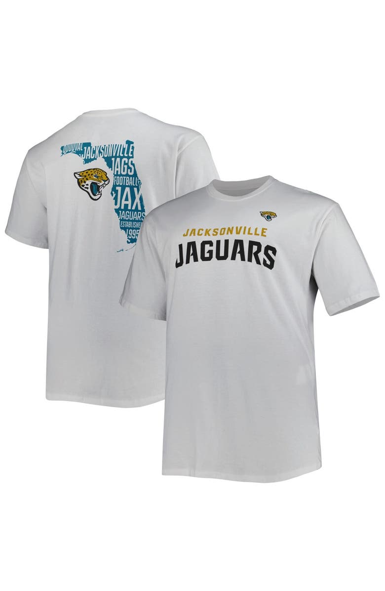 FANATICS Men's Fanatics Branded White Jacksonville Jaguars Big & Tall Hometown Collection Hot Shot T-Shirt, Main, color, 
