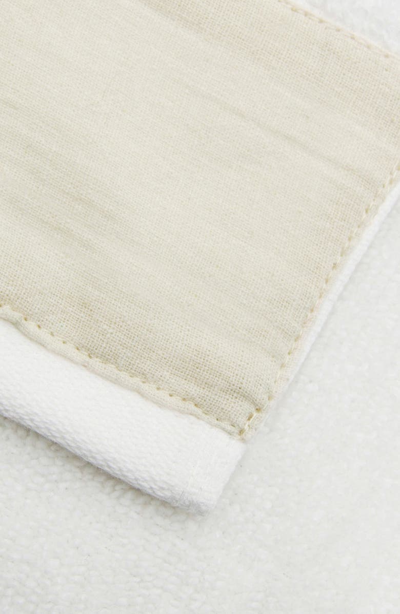 Woven & Weft Border 4-Pack Cotton Bath Towels, Alternate, color, White