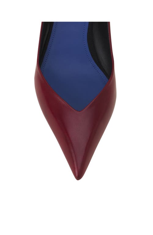 Lanvin Midnight Step Pump In Leather In Burgundy