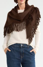 Steve Madden Marled Fringe Triangle Scarf