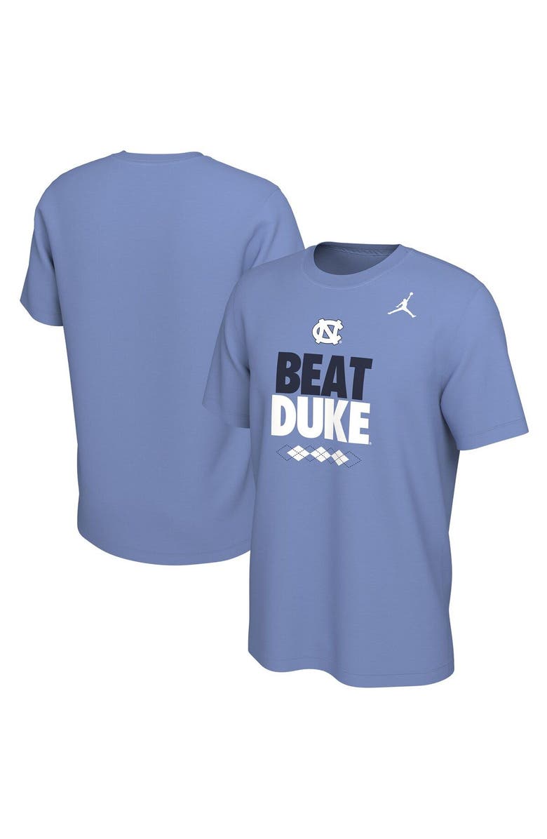 Nike Men's Jordan Brand Carolina Blue North Carolina Tar Heels Beat Duke Basketball Rivalry T-Shirt, Main, color, 