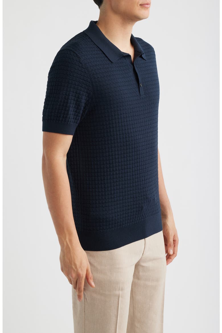 L-Nadalione Silk & Cotton Polo, Alternate, color, DARK BLUE